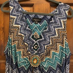 Tank style maxi dress with bead design at bust.